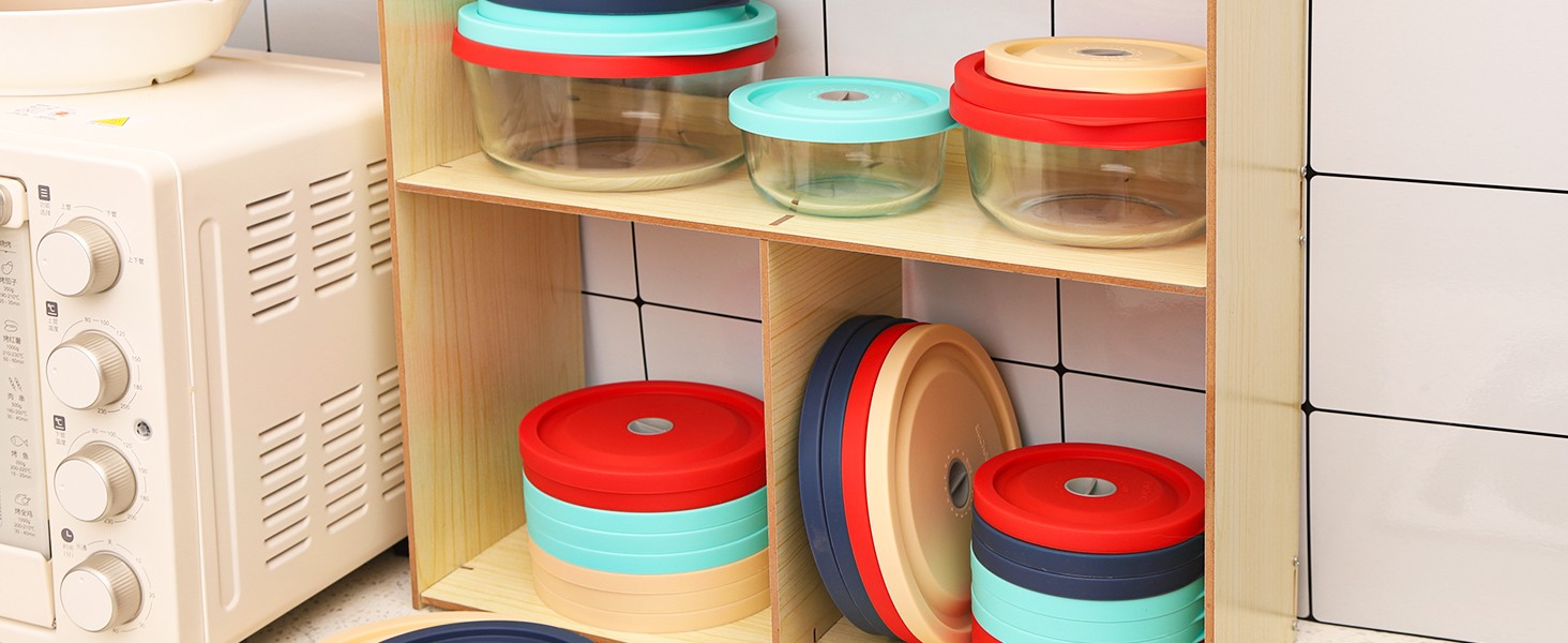 Replacement Lids for Pyrex 7201-PC 4 Cup, Silicone Round Storage Cover Lid for
