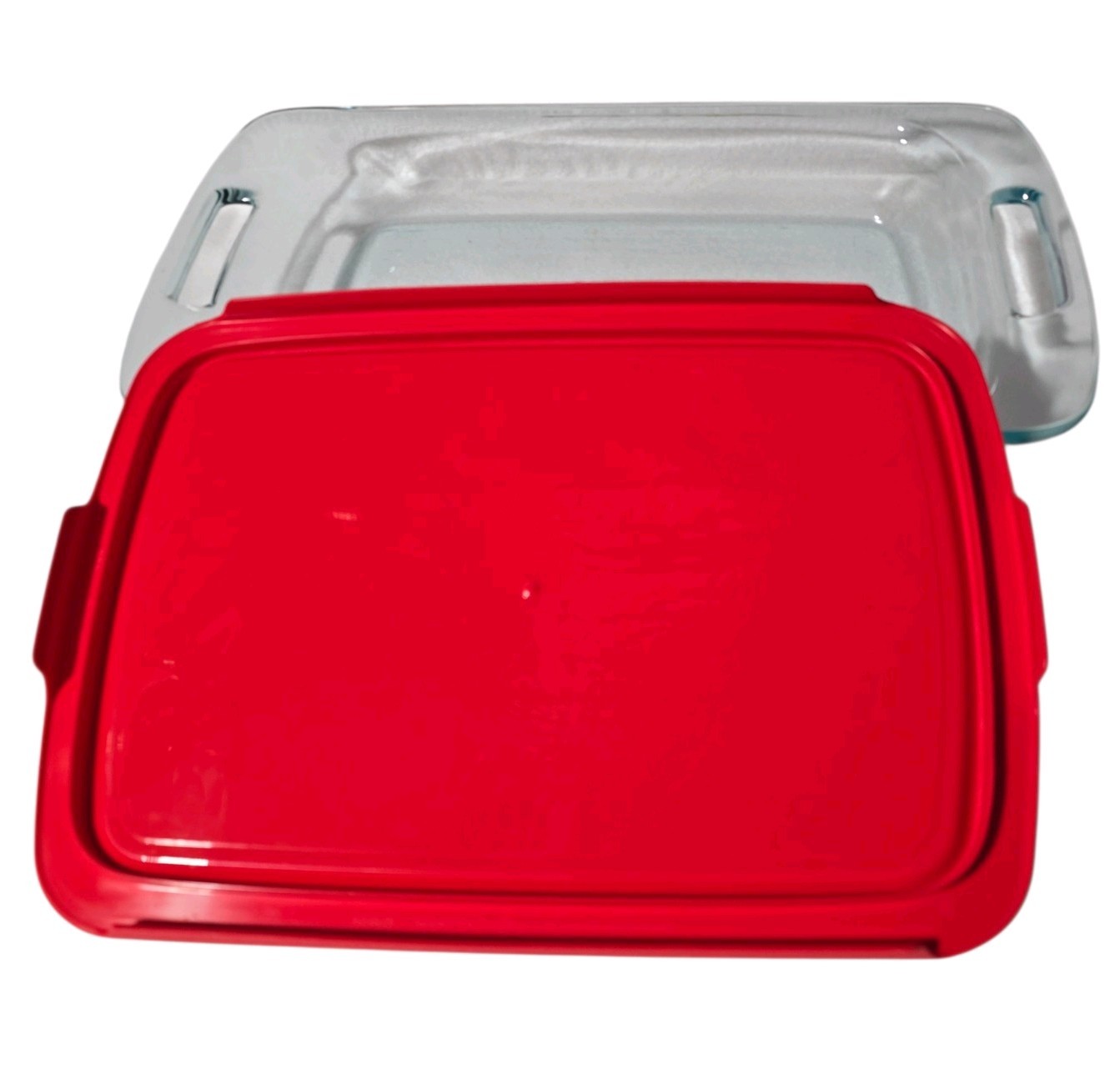 Pyrex 3 Qt Rectangular Glass Food Storage Container w/ Red Snap Lid 9×13″