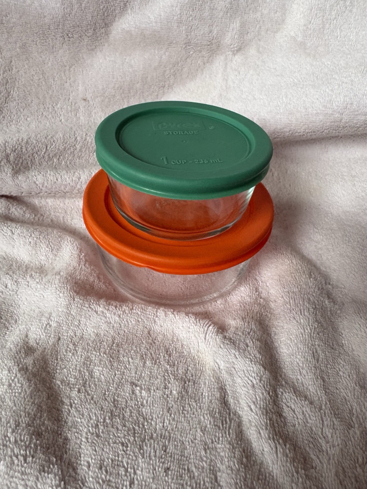 Pyrex Clear Glass Storage Containers Set Of One 1 Cup And One 2 Cup With Lids