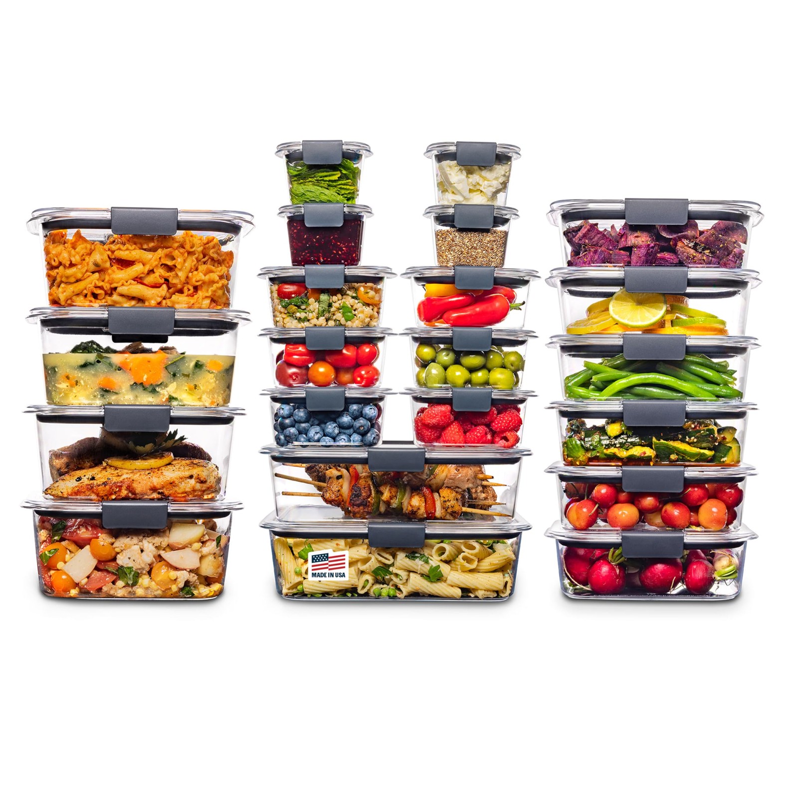 22 Piece Airtight Food Storage Containers Leak Proof Bpa Free Stackable Set