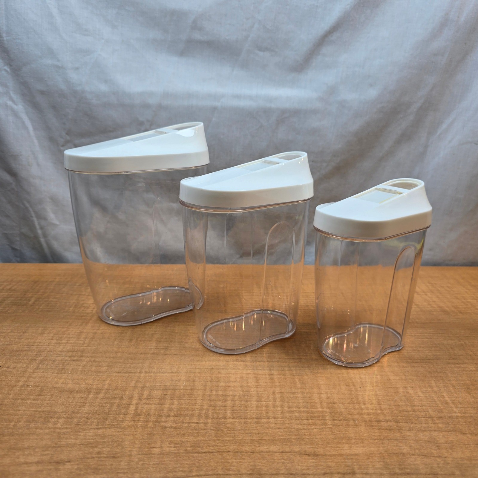 Clear plastic pour spout containers 3 sizes nuts seeds candy cereal sugar spices