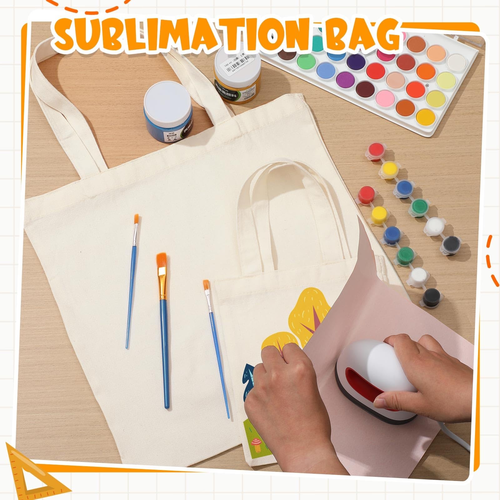 Amylove 24 Pcs Mini Sublimation Blank Canvas Tote Bags Reusable Grocery 80 Chars