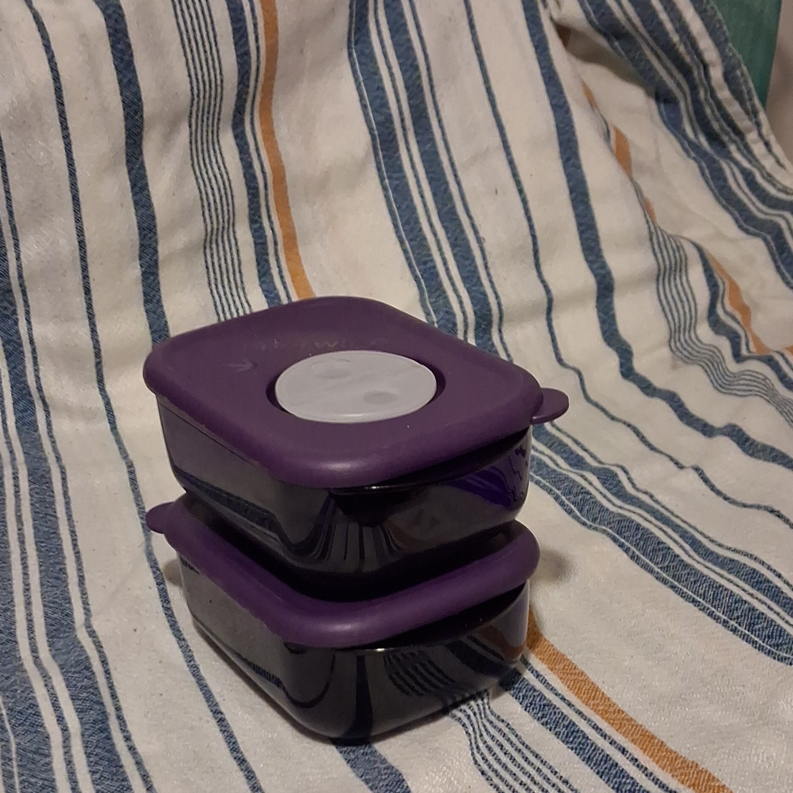 Vintage Tupperware Purple Rectangular Food Storage Containers w/ Vented Lids