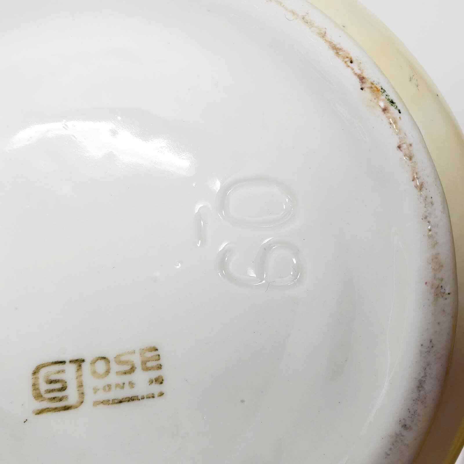 Vintage CSJose Handpainted Signed Floral Cottage Design Ceramic Jar Container
