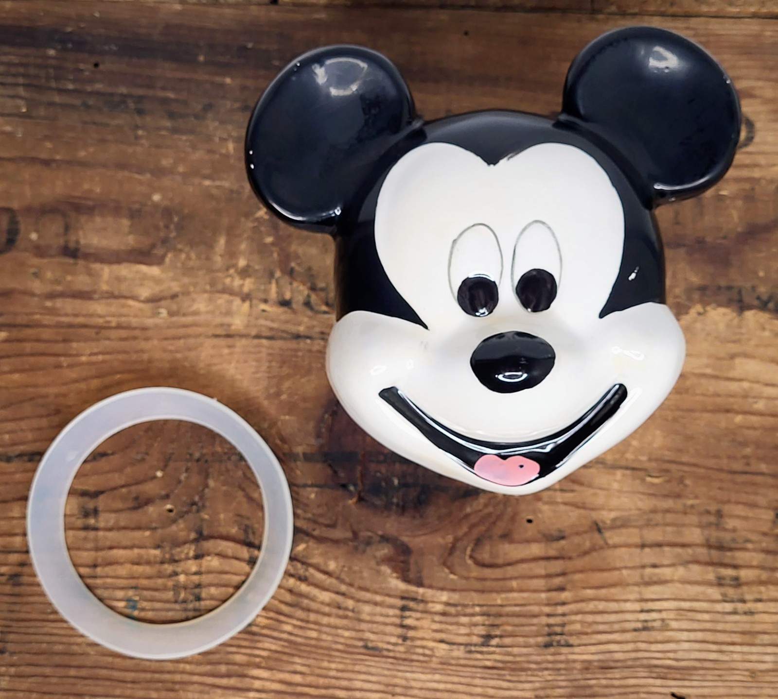 Vintage Walt Disney’s Ceramic Mickey Mouse Replacement Jar Head with Rubber Seal