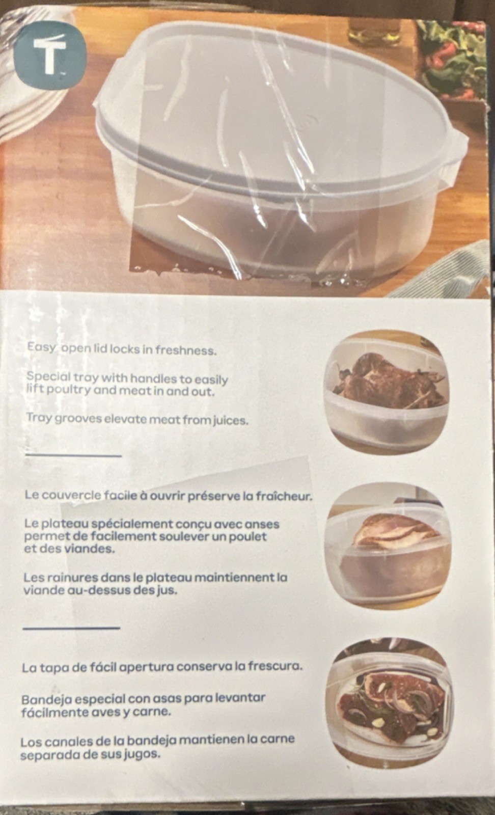 Tupperware XL Oval Food Storage Container Set Clear Plastic 6L Tray Flexible Lid