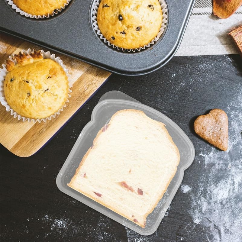 Reusable Bread Storage Box Clear Portable Sandwich Carrier for Outdoor Camping