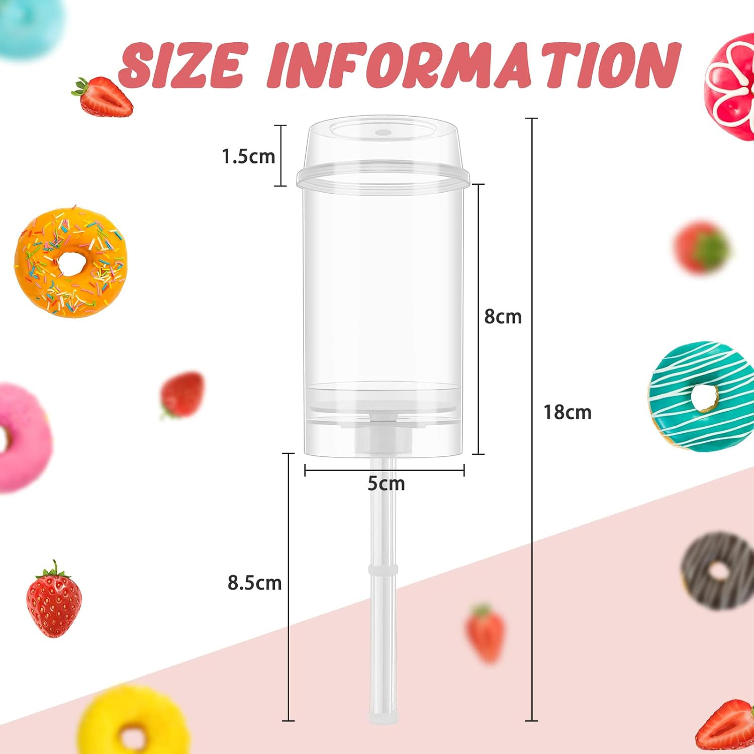 Lenwen 300 Pcs Cake Push Pop Containers with Lids, Reusable Cake Push Pops, Muti