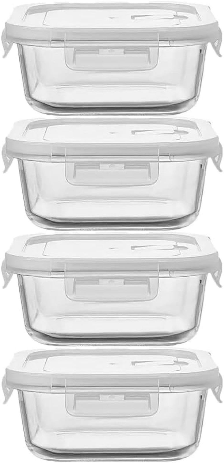 16OZ Square Glass Meal Prep Containers with Lids, 2 Cup Square Food Storage Cont