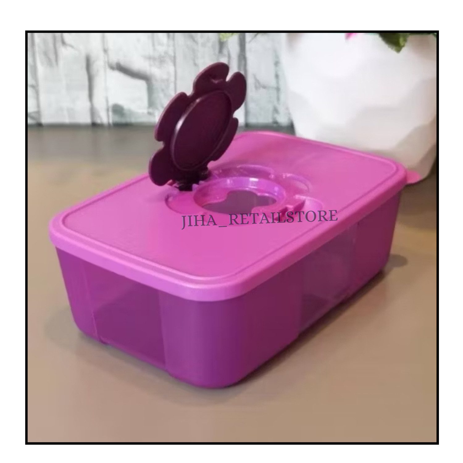 Tupperware Tissue Paper Storage Box Purple Container 1.7L