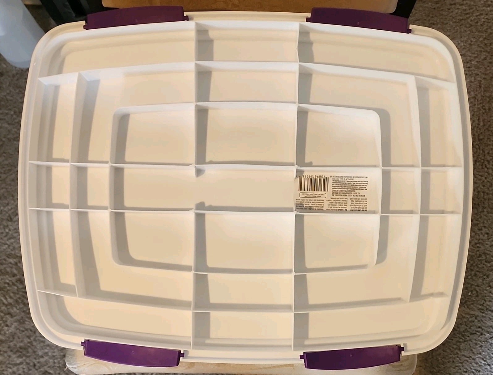 Wilton 3-in-1 Caddy Cake & Cupcake Container Snap Lid White Purple Tray
