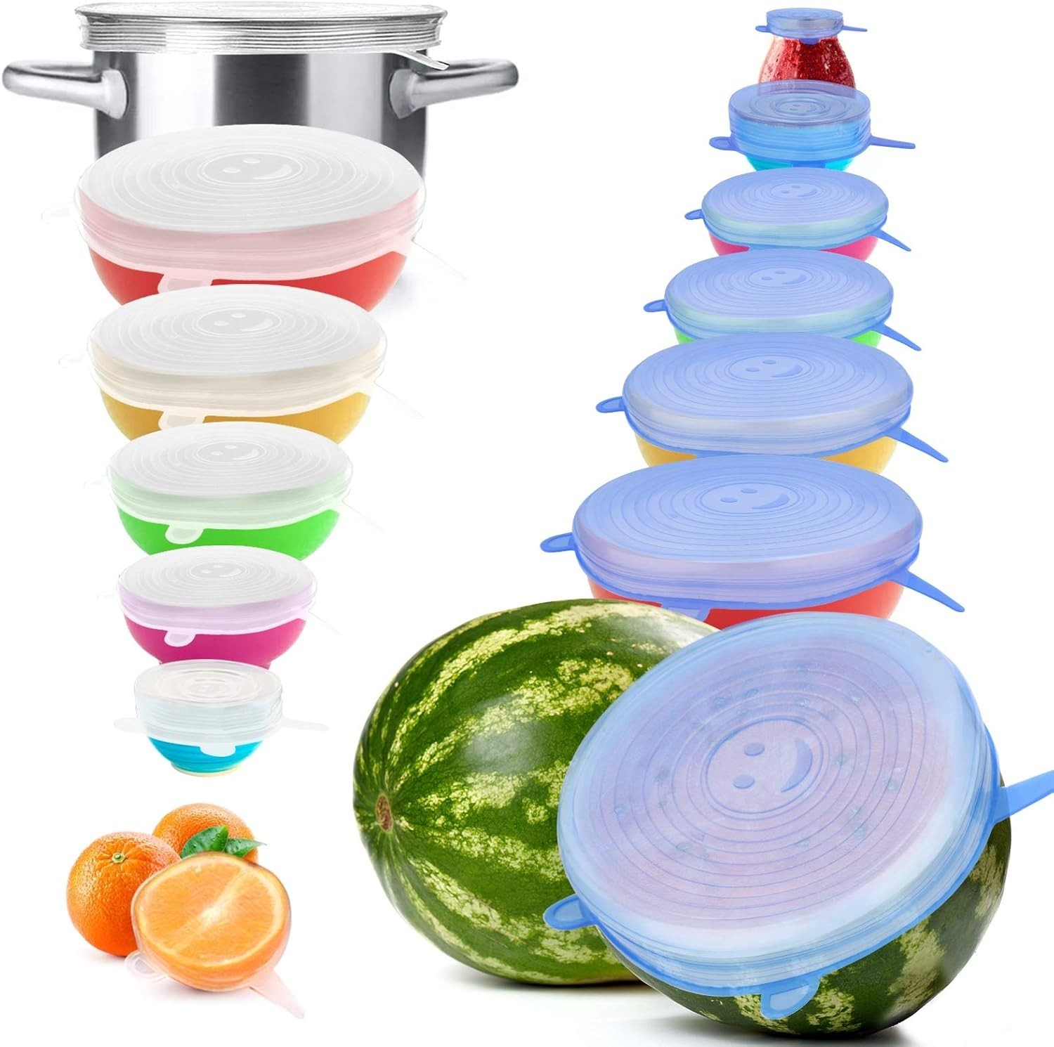 Durable 14 PCS Silicone Stretch Lids – Keep Food Fresh, Fits Any Container