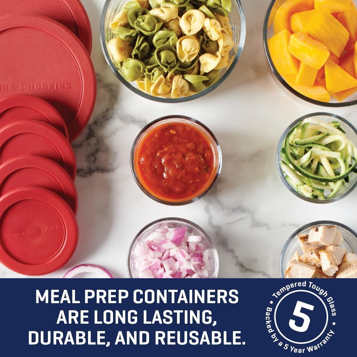 Anchor Hocking 12pc Glass Food Storage Containers w/ Red SnugFit Lids