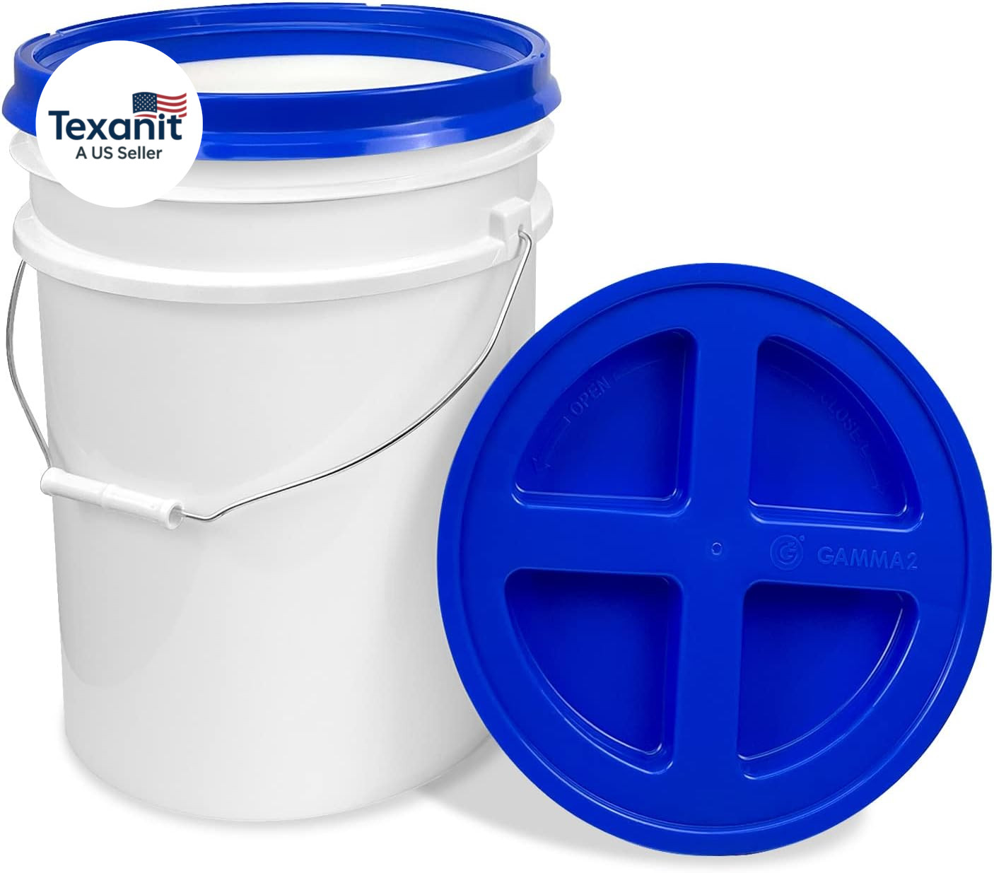 5 Gallon Bucket – Food Grade Bucket with Airtight Gamma Seal Screw-On Lid, Bpa-F