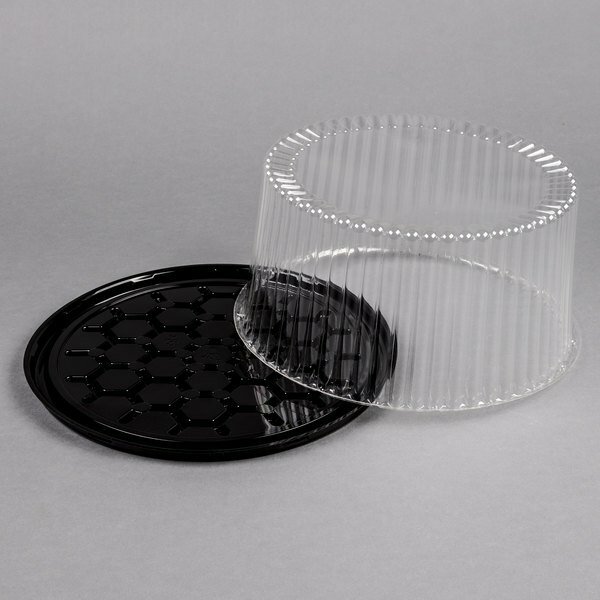 (80-Case) 9-inch 2-3 Layer Disposable Cake Display Container with Clear Dome Lid
