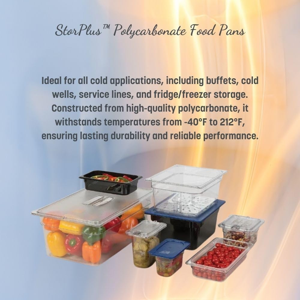 Storplus 1/2-Size Food Pan Catering Buffets Polycarbonate 6 Inch Deep Clear