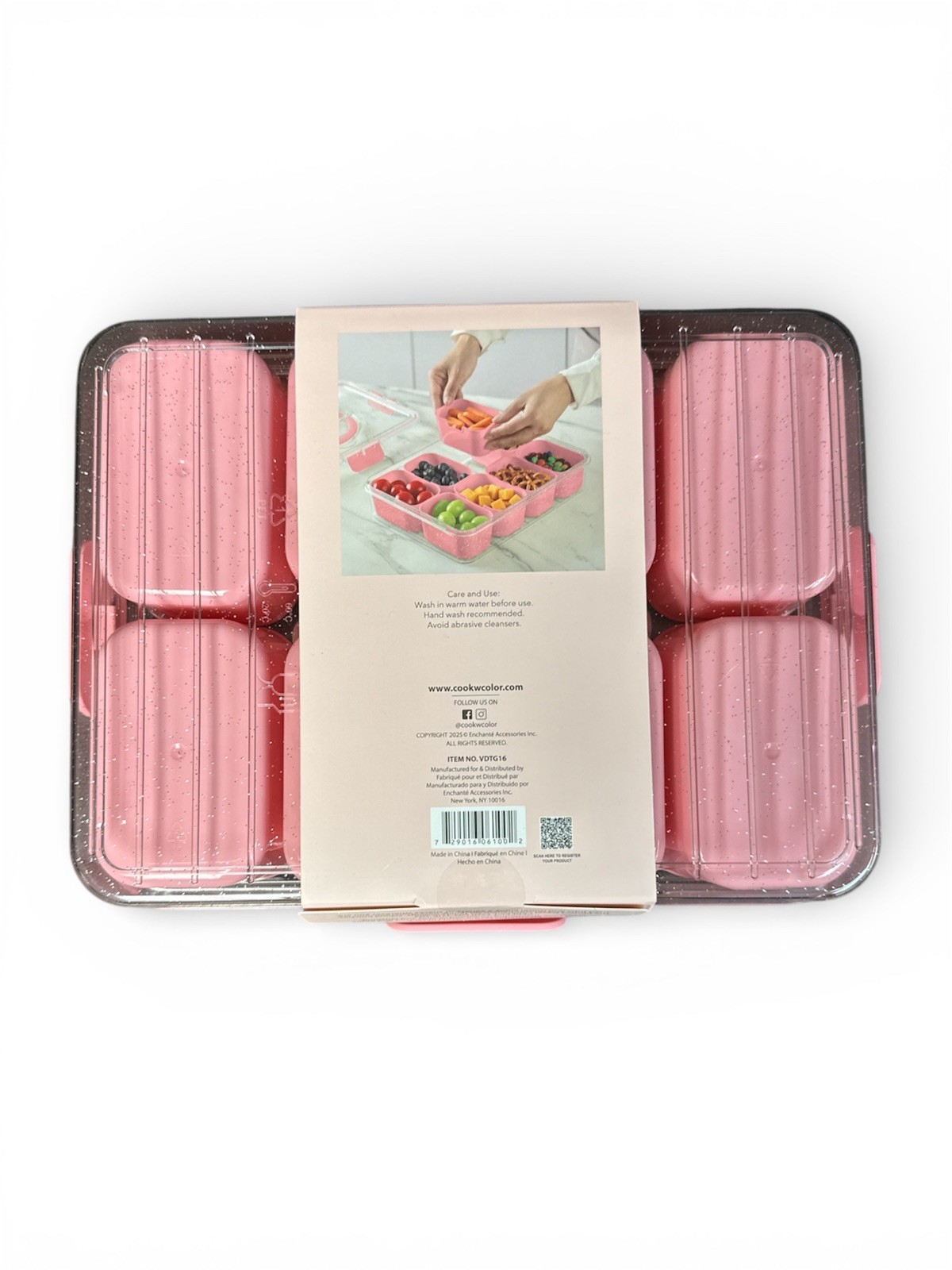 CWC Rose Snackle Box 8 Compartment Snack Lunch Box Sealed To Go Container New