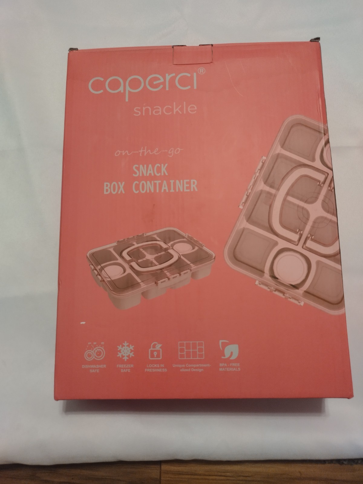 Caperci Snackle Box Container – Large 10-COMPARTMENT Divided Serving Tray with 2