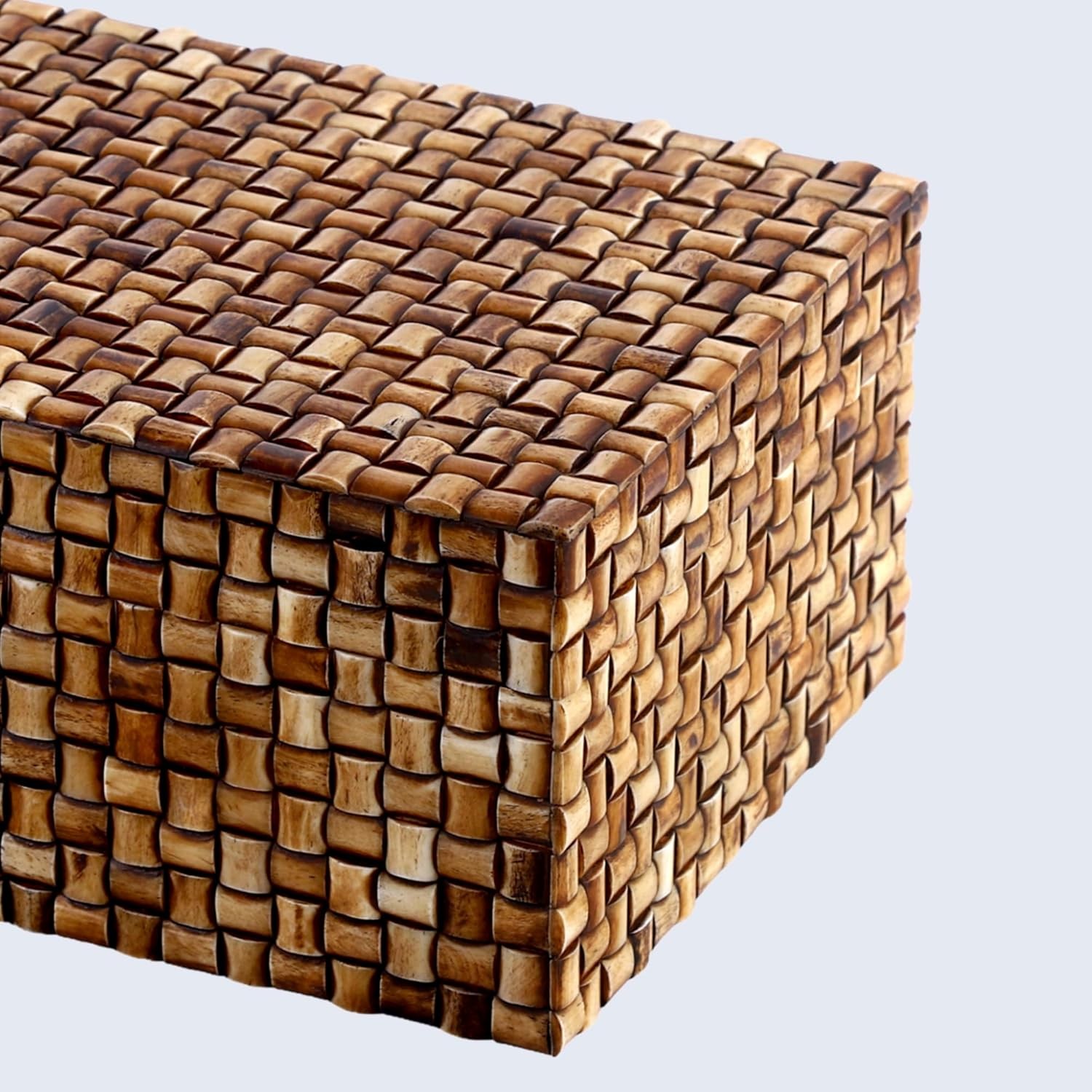 Large Decorative Storage Box with Lid – 12X8X5” Coffee Table Organizer,