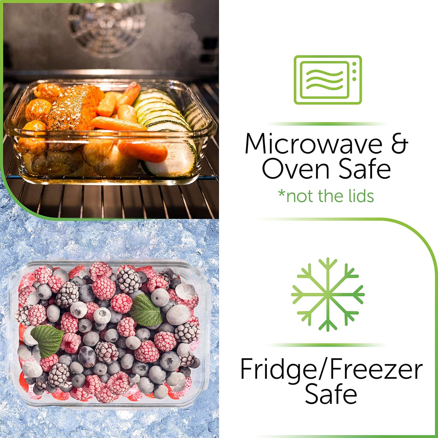 Prepnaturals 8 Pack 36 Oz Glass Meal Prep Containers – Dishwasher Microwave