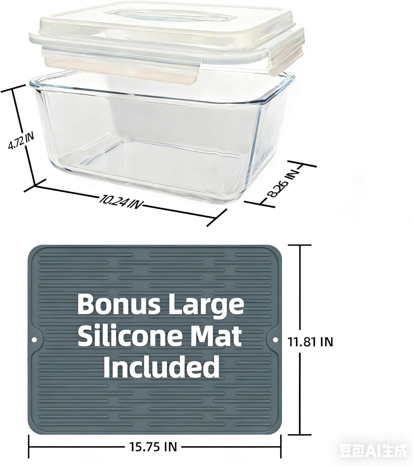 Large Glass Storage Containers with Lids 200oz/6000ml – Borosilicate Extra La…