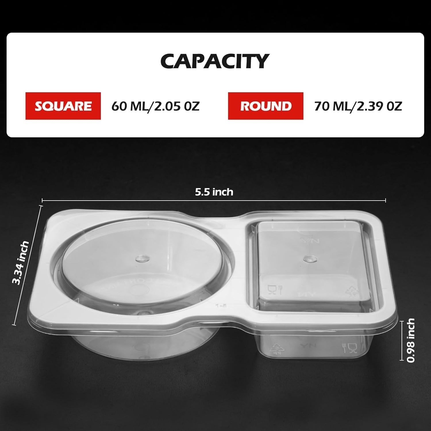 Portable 2-Compartment Snack Containers – BPA-Free, Perfect for On-the-Go
