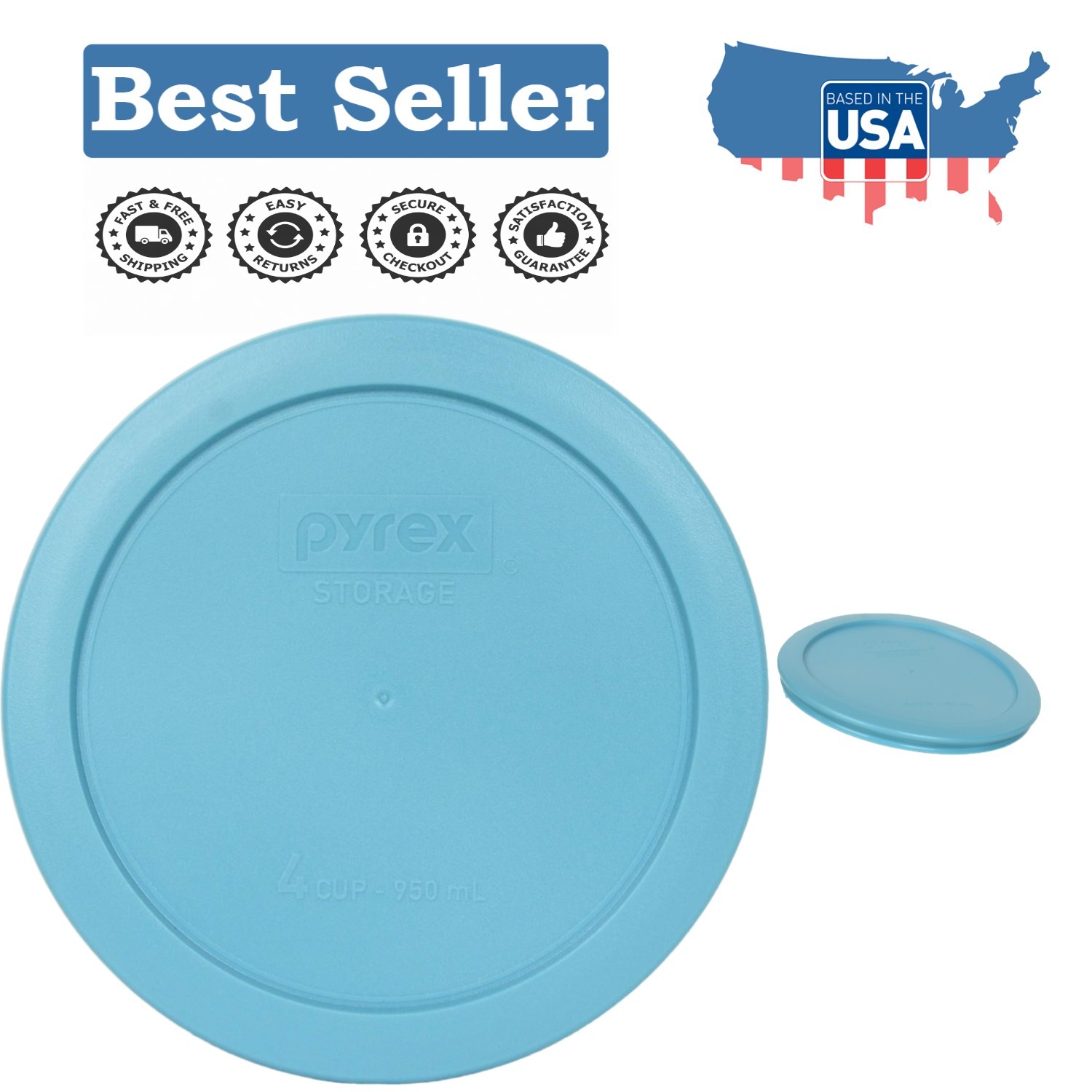 BPA-Free 7201-PC 4-Cup Surf Blue Food Storage Replacement Lid – Dishwasher Safe