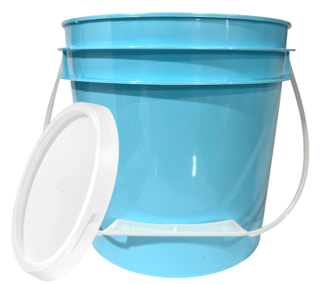 1 Gallon Bucket pail with Lids – Food Grade – BPA Free Aqua color ( Pack of 2)