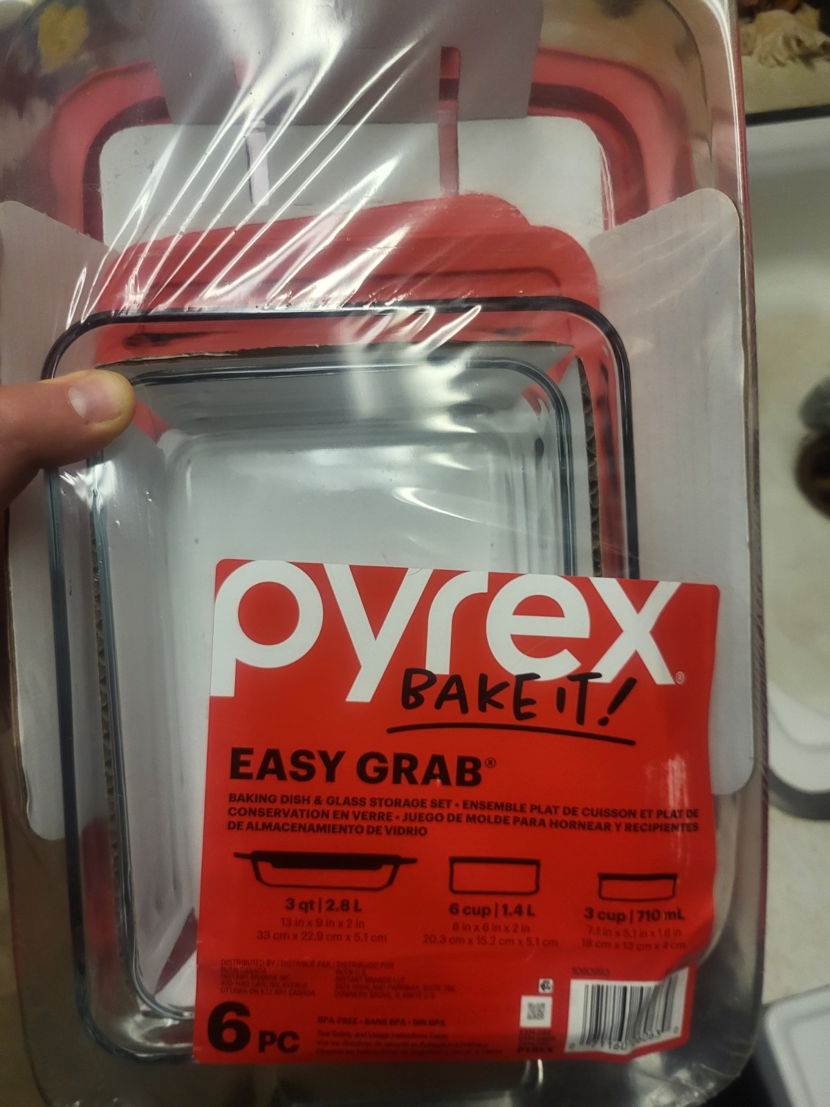 Pyrex Easy Grab 6-Piece Glass Bake and Store Value Pack with Lids