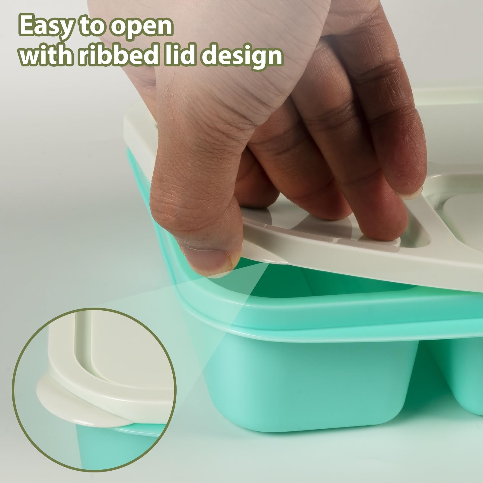 Snack Box Container with lids, Reusable 3 Compartment Bento S, Multicolor