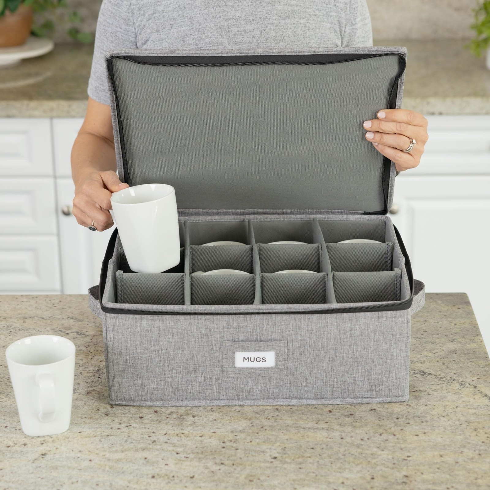 Wine Glass Storage and Cup Storage Case – Set of 2 Stackable Containers with …