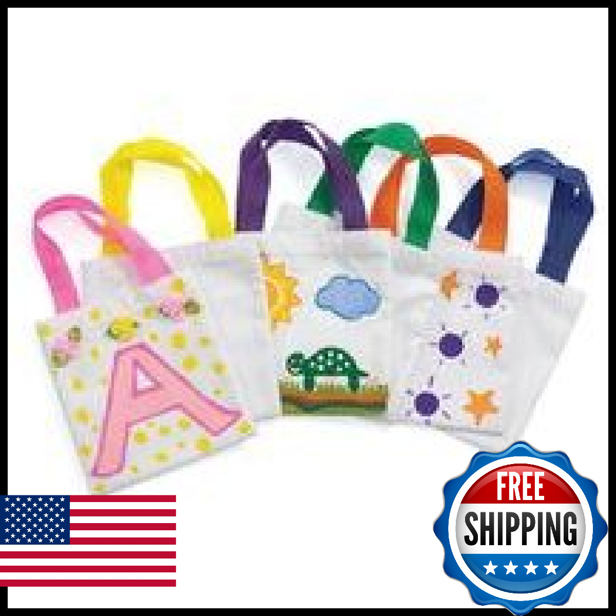 Colorations Decorate Your Own White Mini Blank Canvas Tote Bag Set Of 24 Each