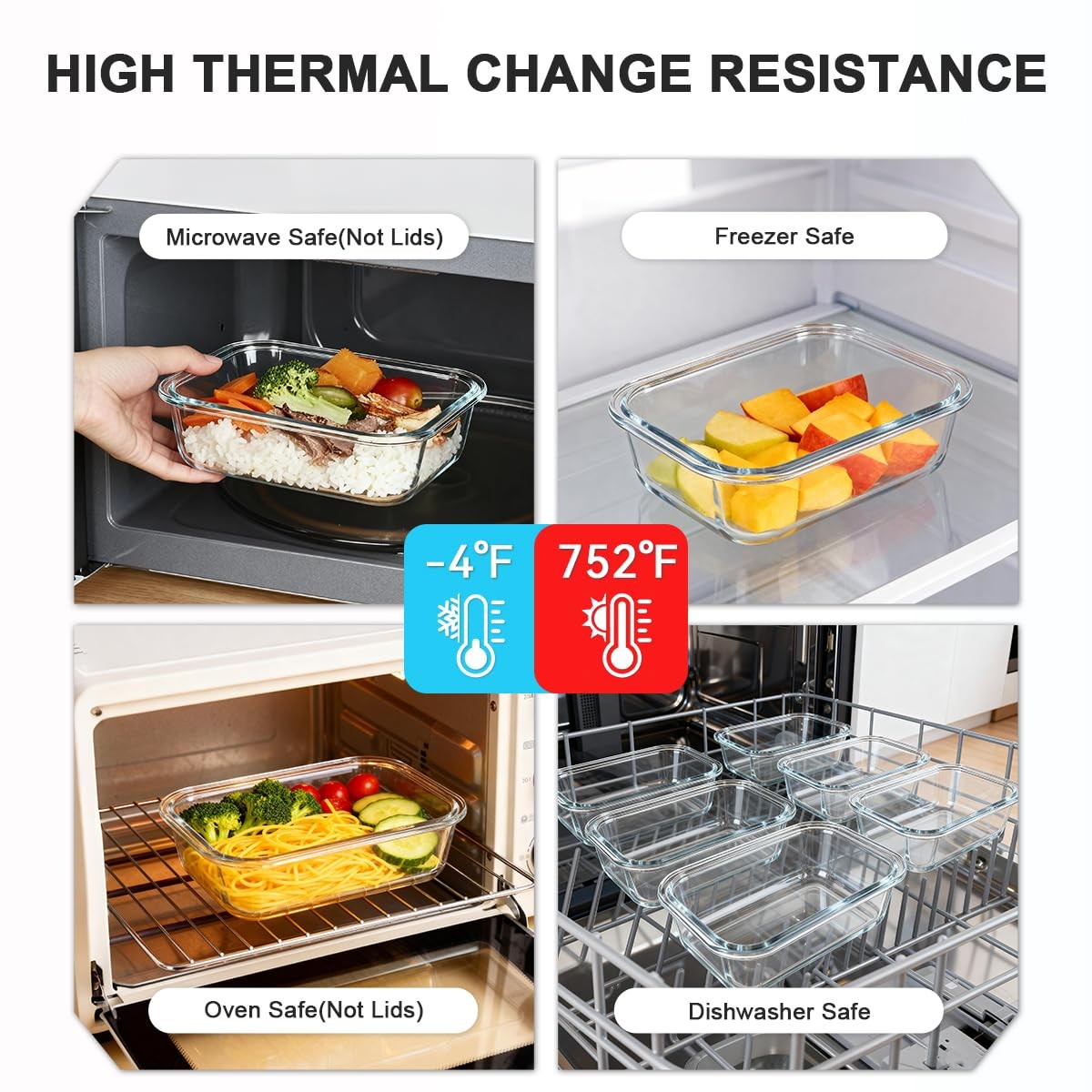 Glass Food Storage Containers, 10 Pack Glass Meal Prep Containers, Airtight C…