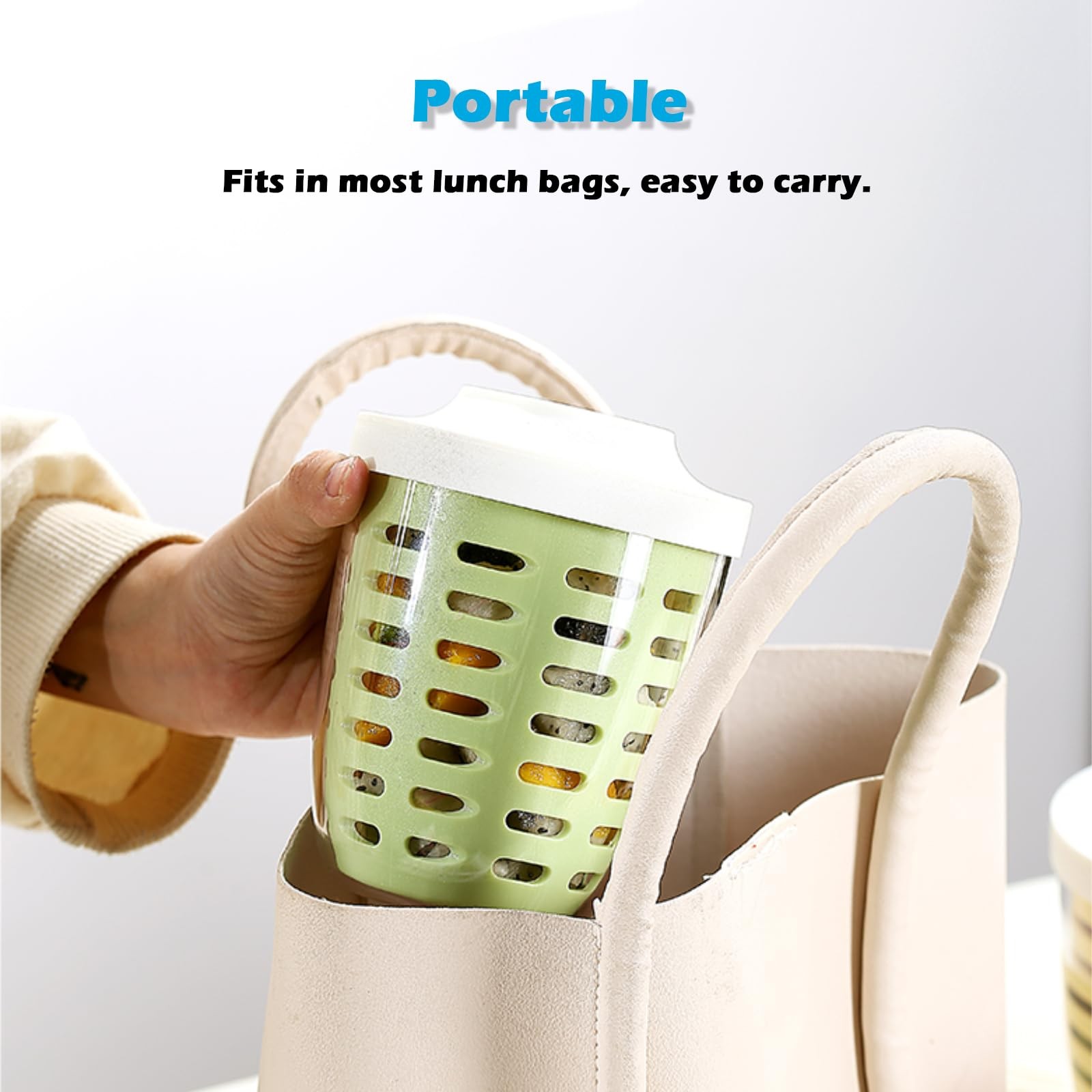 Fresh Fruit Salad Storage Cup To Go With Lids, Fork & Drain Baskets, Reusable…