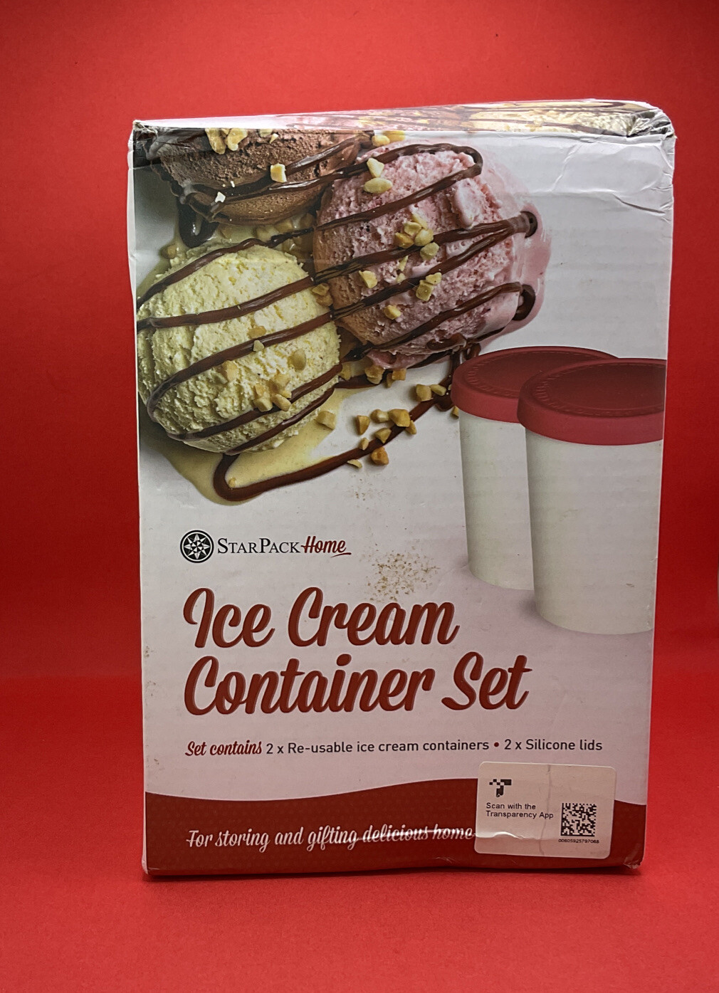 StarPack Home Ice Cream Container Set, 2 Set Package, READ