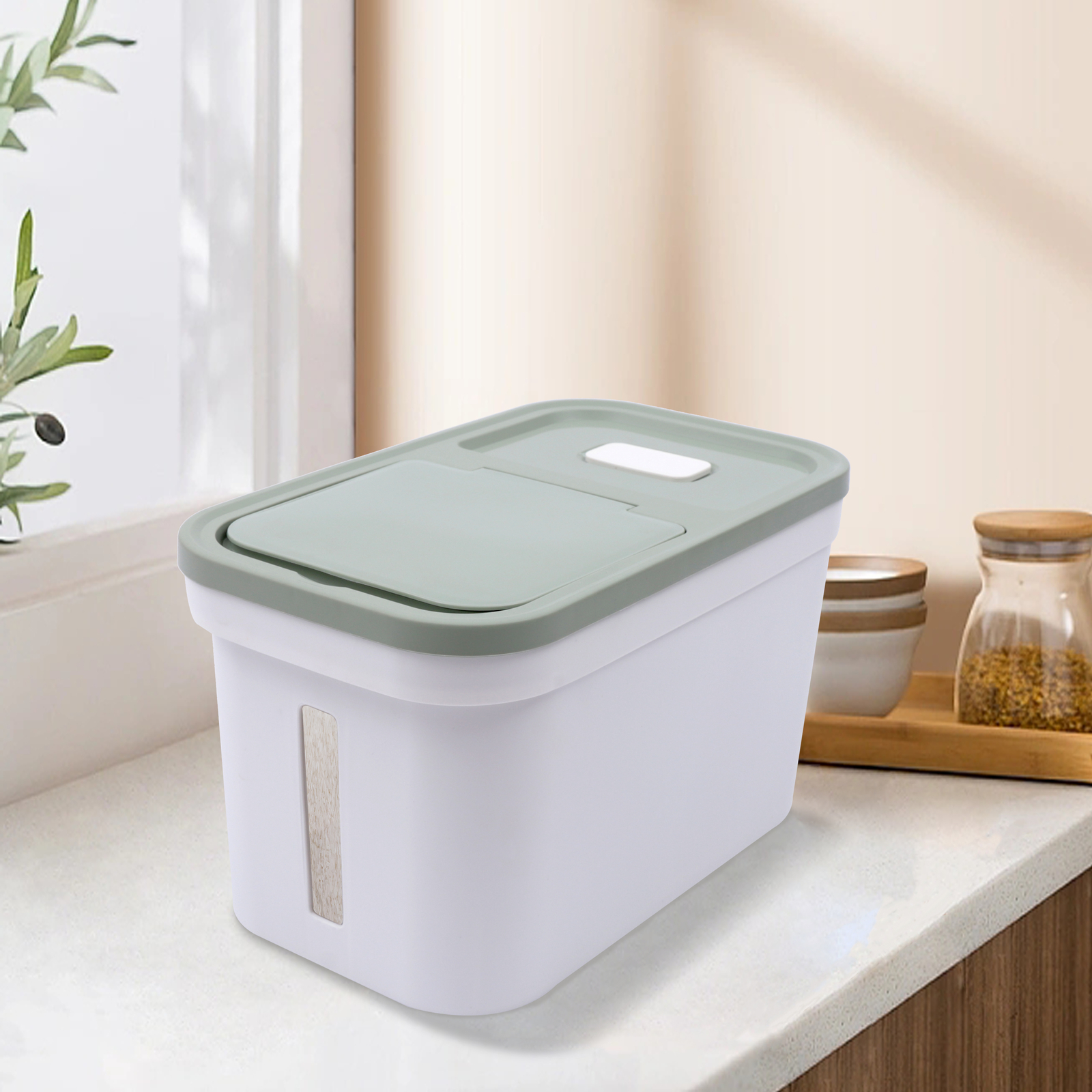 10kg Large Rice Storage Container Food Flour Airtight Box Rice Dispenser W/Cup