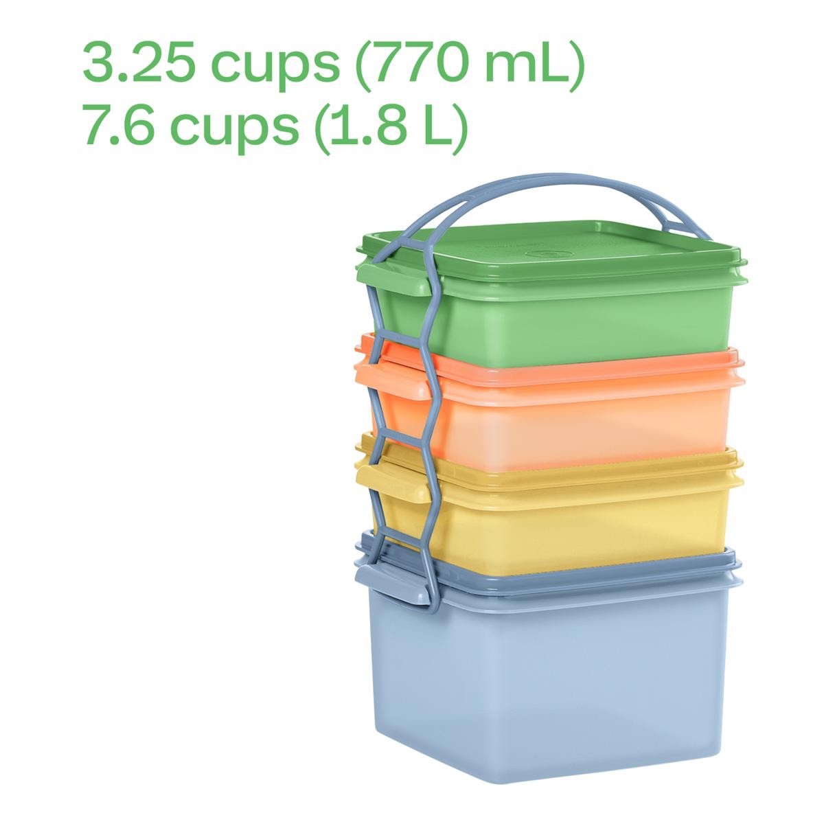 *Tupperware 9-Piece Carry-All Sheer Stackable Container Set —Multicolor