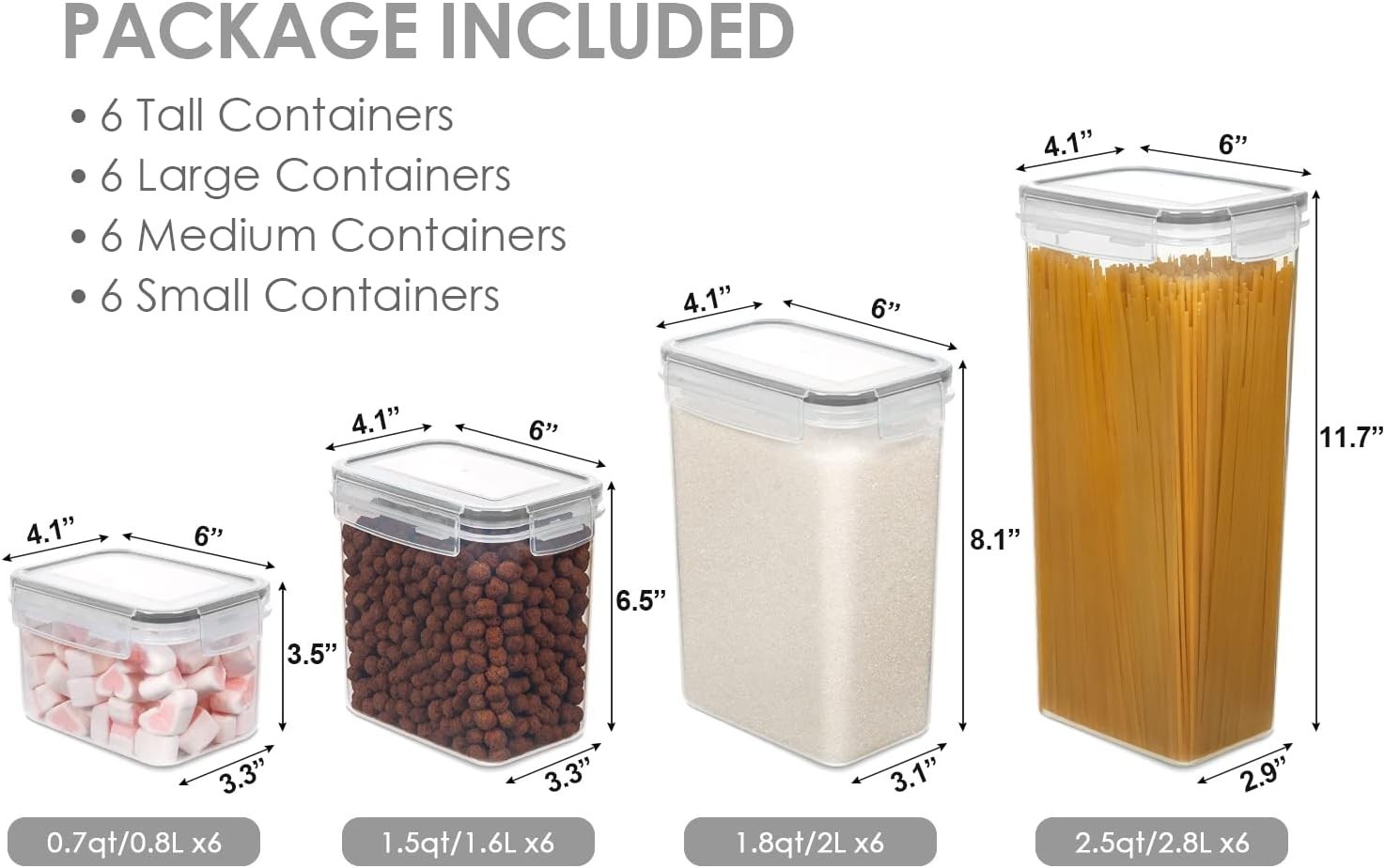 Kitchen Storage Canisters 24 Piece Set Airtight Plastic Containers with Labels