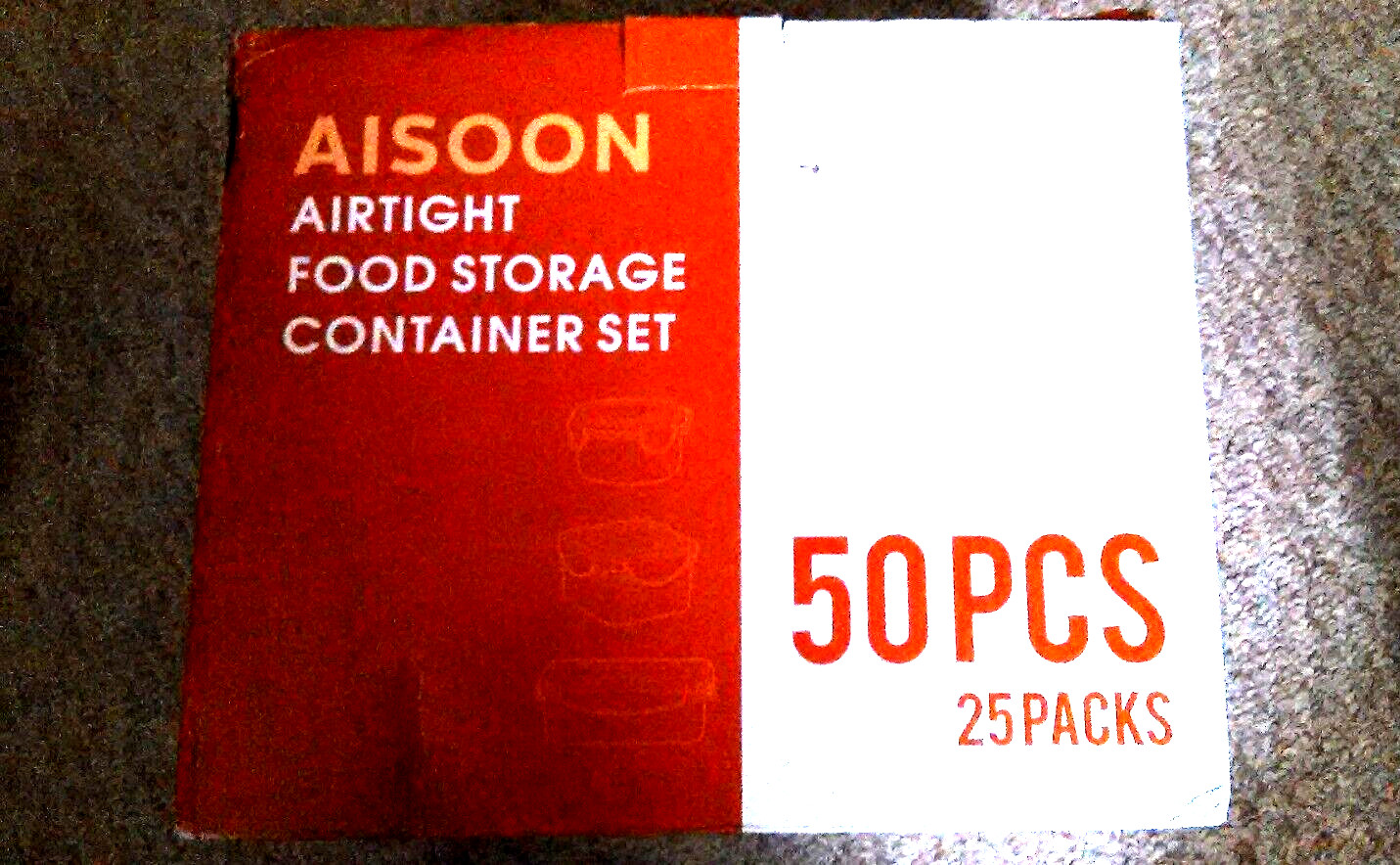 AISOON 50 pc (25 pack) Airtight Food Storage Container Set – Brand New in Box