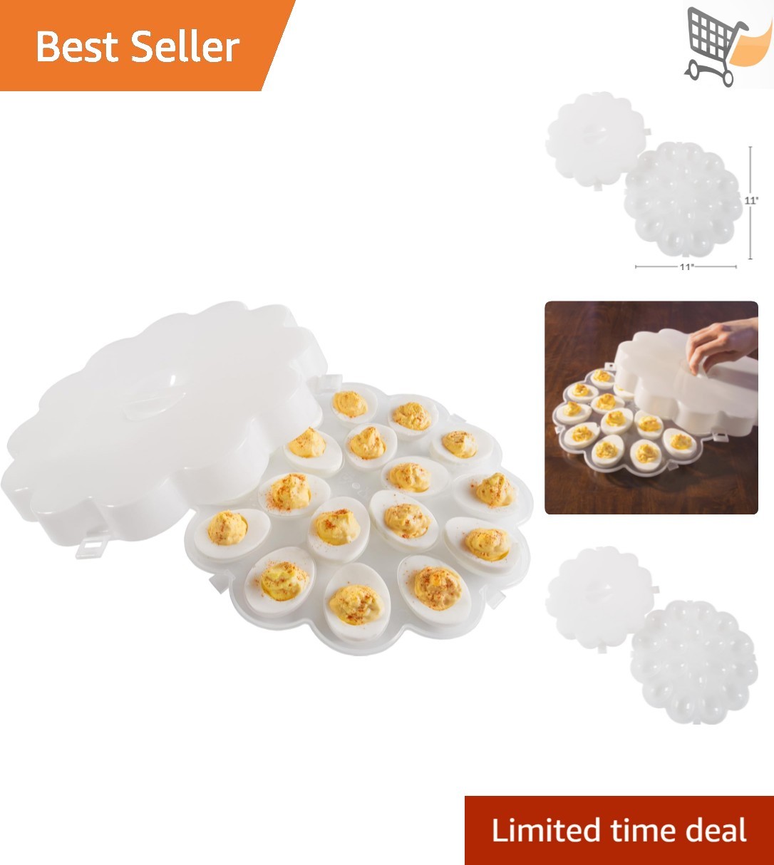 Deviled Egg Container Food Storage Hold 18 Eggs Buffet Party Organizer