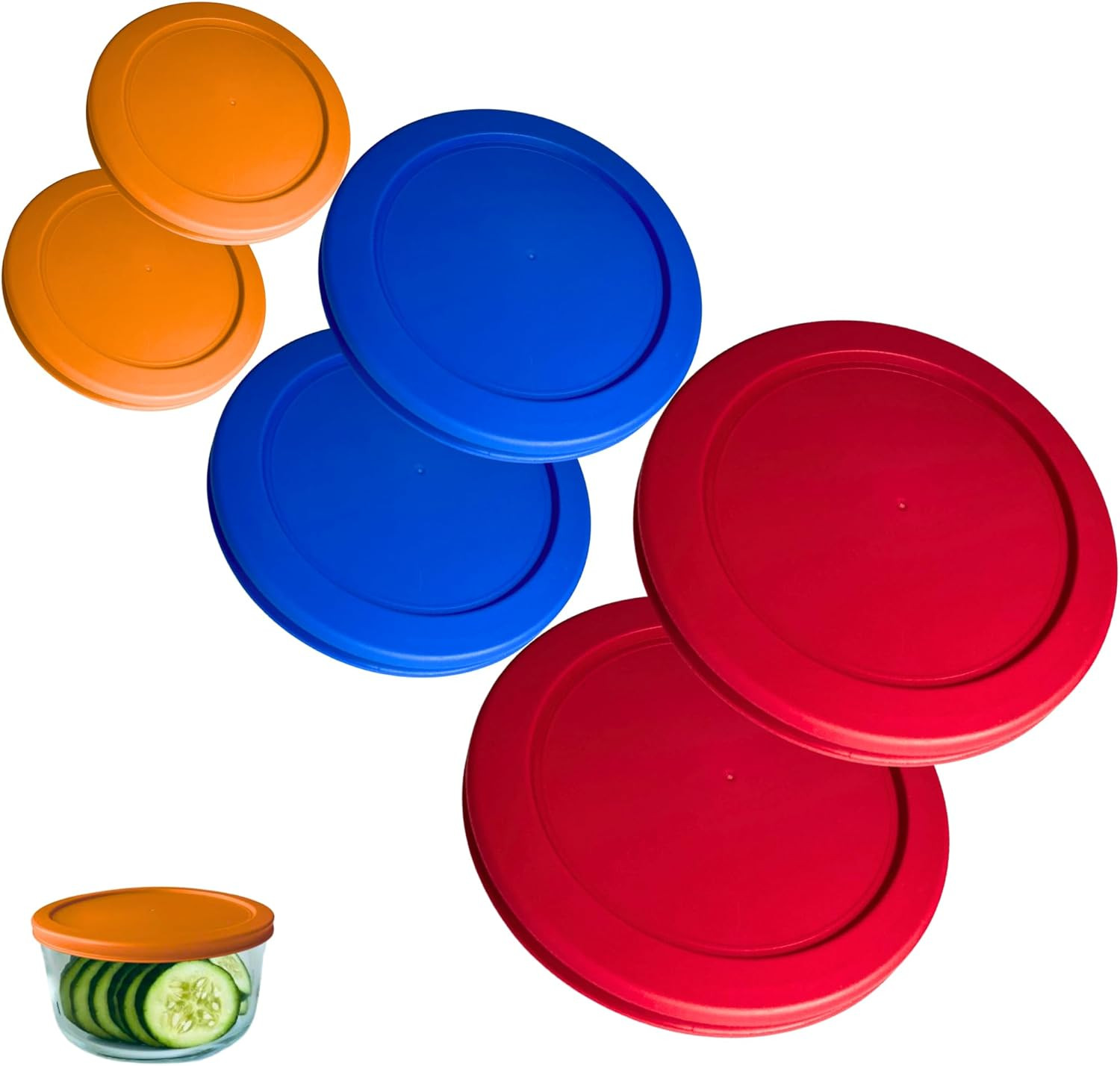 Anchor Hocking 2 Cup Replacement Lids Red Snugfit Set of 3 Food Storage Tops NE