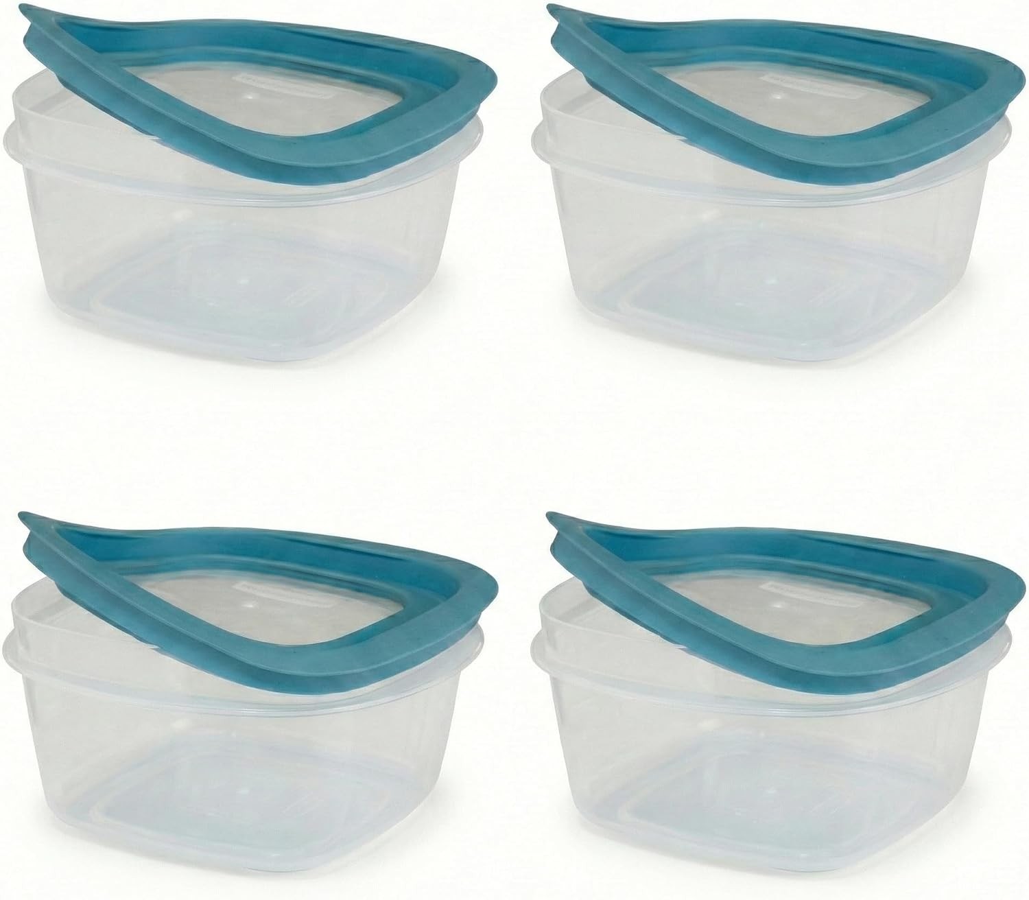 Storage Containers, Easy Find Lids, Teal, 2 Cup pack of 4, Flex & Seal, Leak