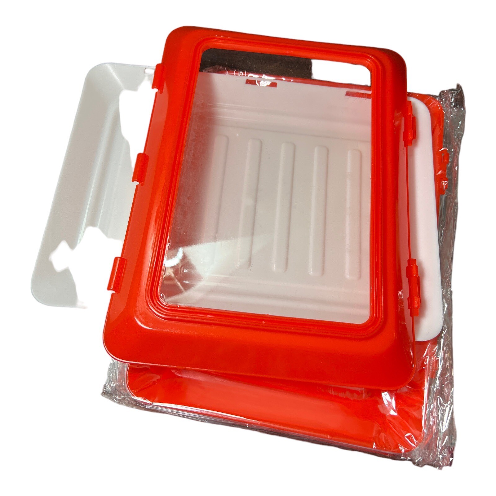 5-PK Skinny Stacks Food Storage Refrigerator Trays Meal Prep Reusable Container