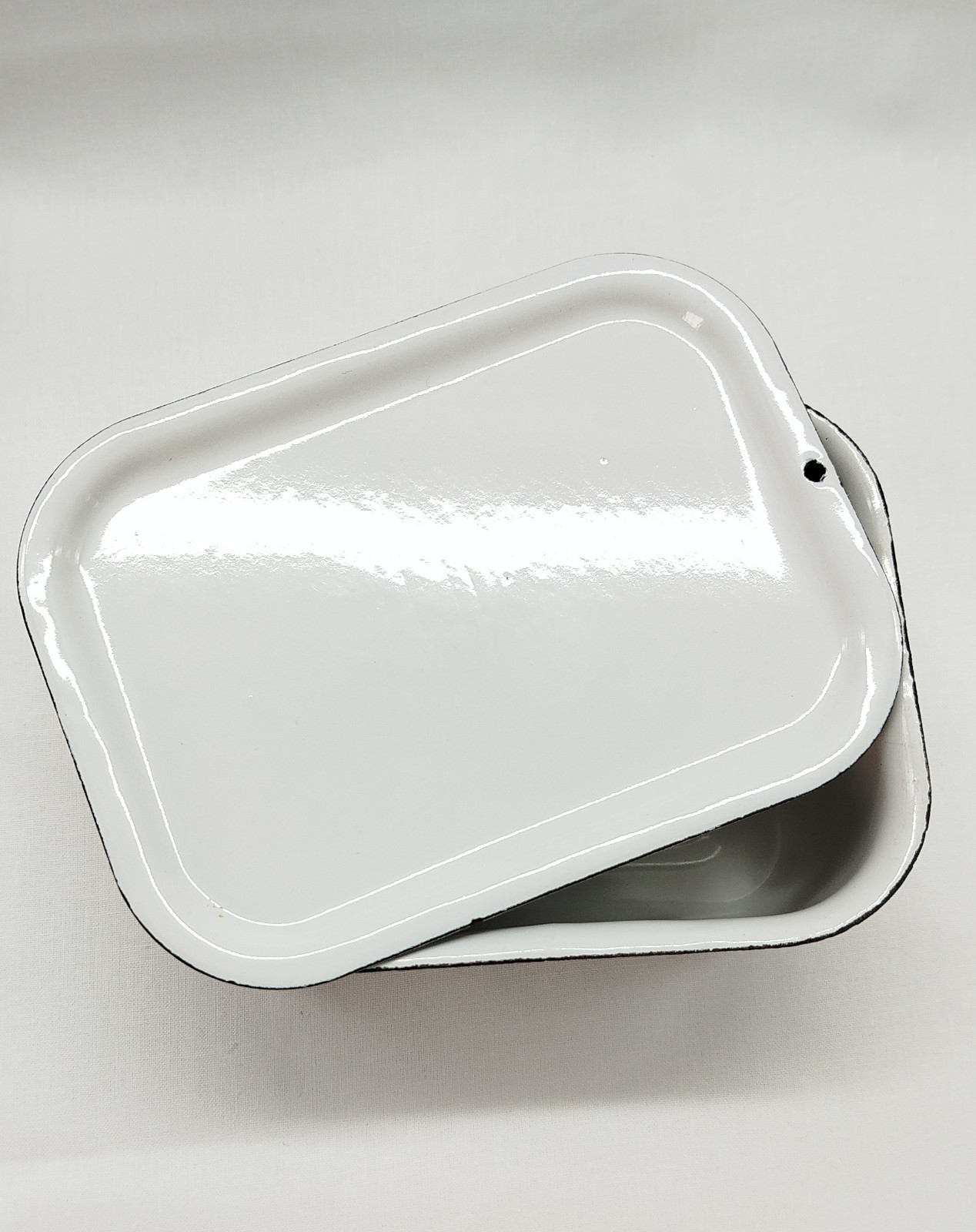 Vintage Russian enameled container for food of the Soviet era 1960s USSR