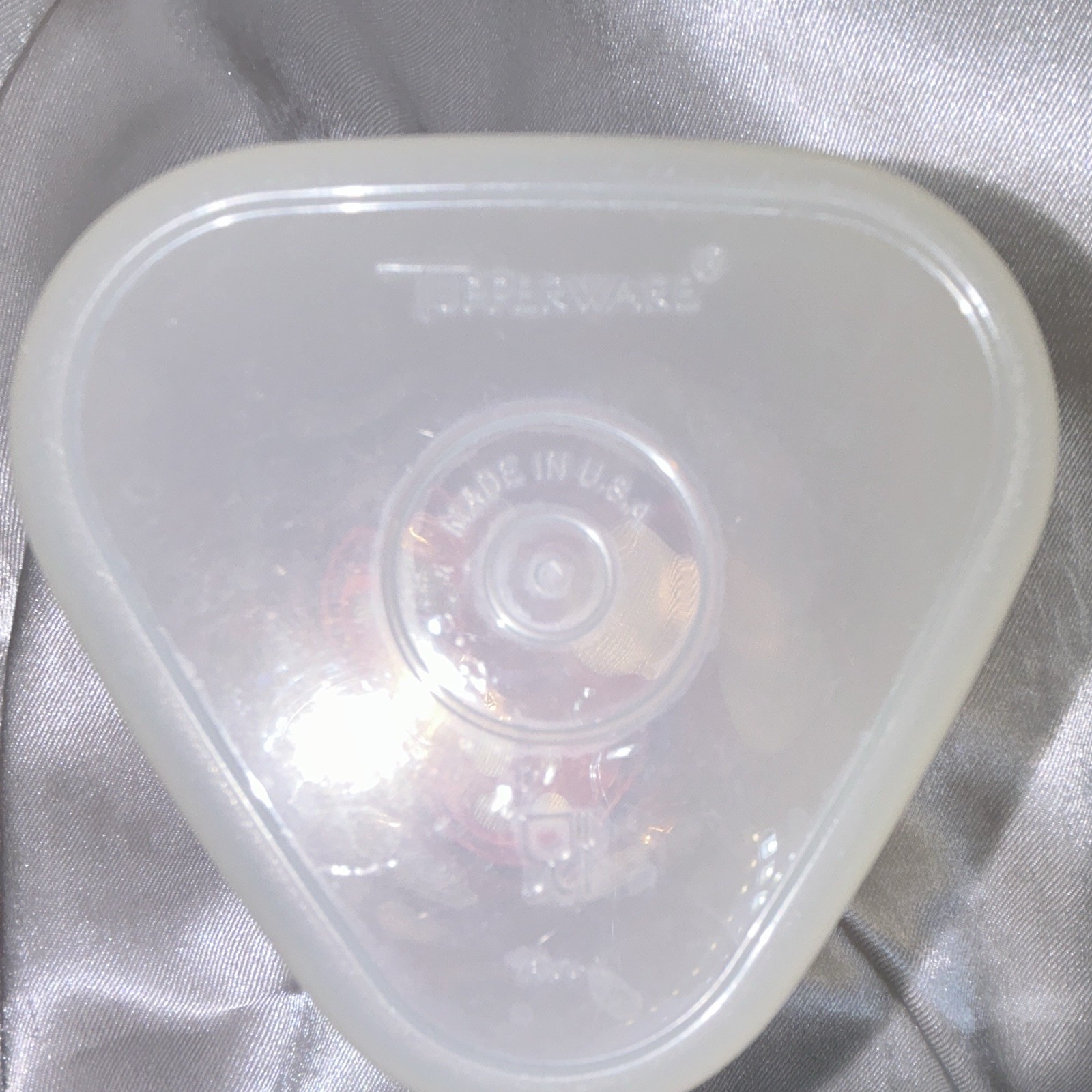 Vintage Tupperware 1630 Cheese Spice Shaker Red Flip Lid Sheer Wedge