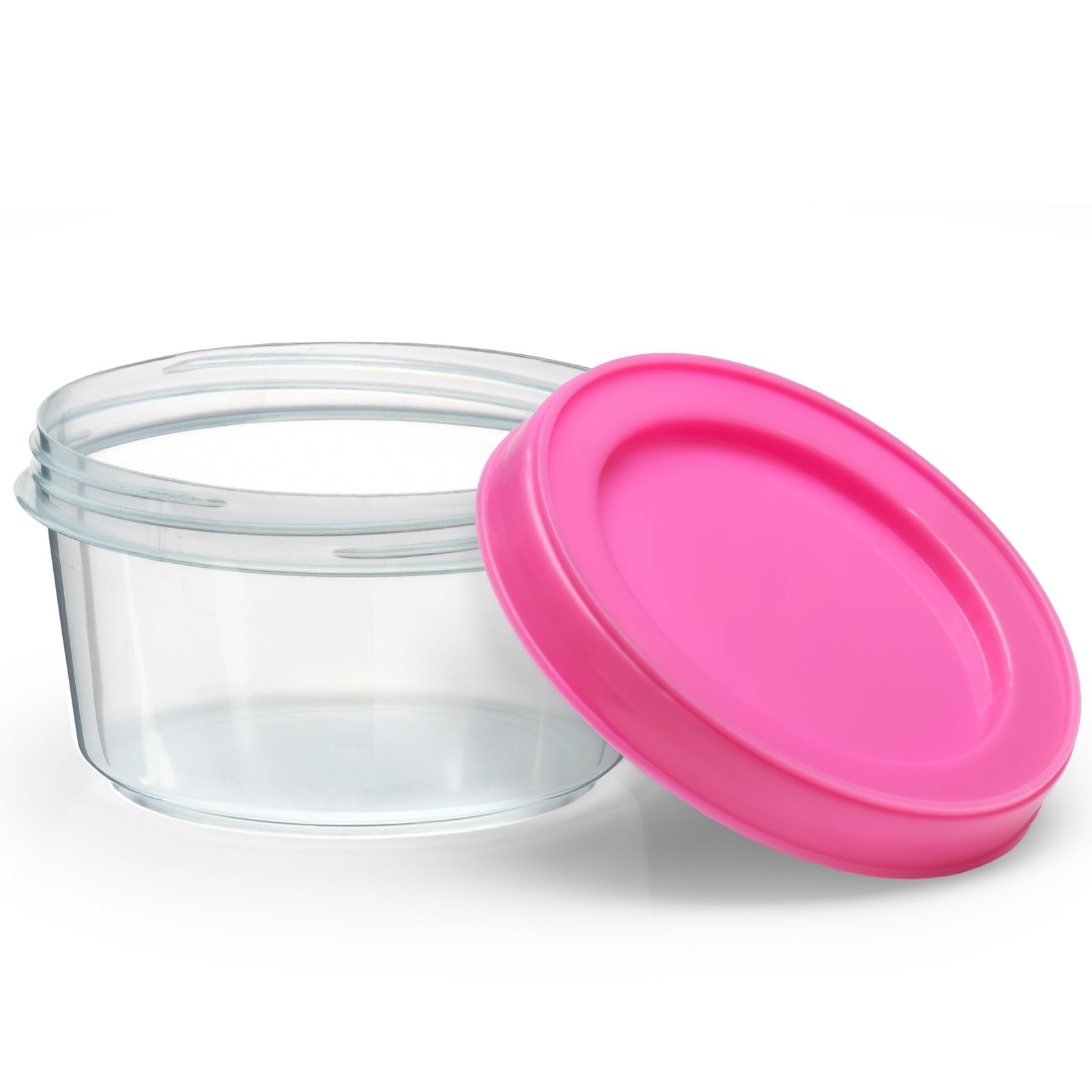 DecorRack 8 Pack – 7 oz Plastic Food Storage Containers with Screw Lids, BPA-…
