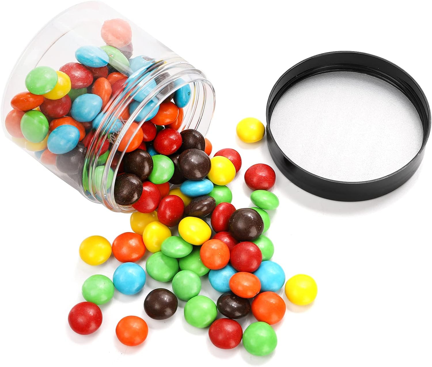 30 Pack 4 Oz Clear Plastic Jars with Black Lids Leak-Proof round Food Safe St…