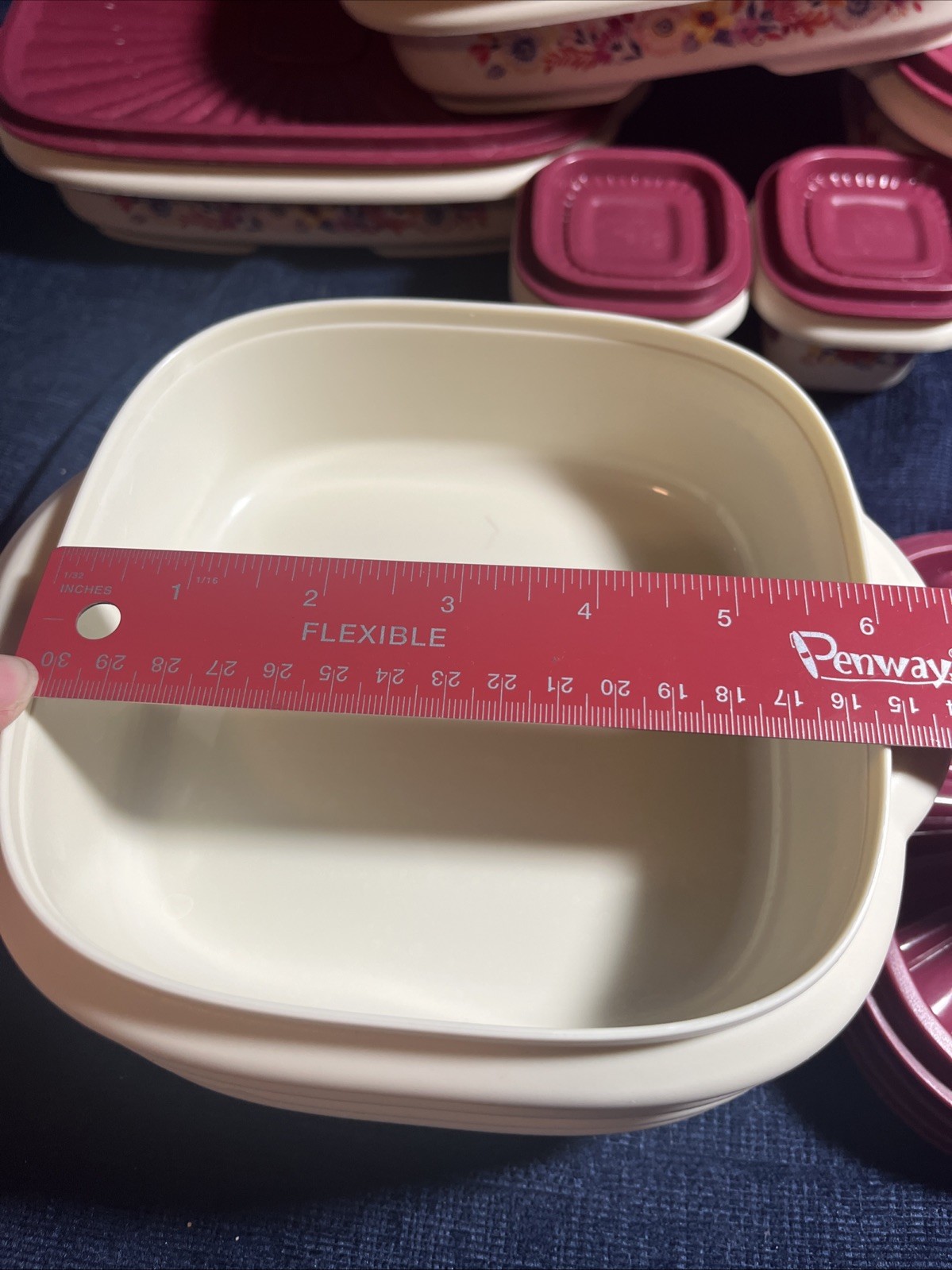 The Pioneer Woman Burgundy Fluttering Fancies 18 Piece Food Storage Set