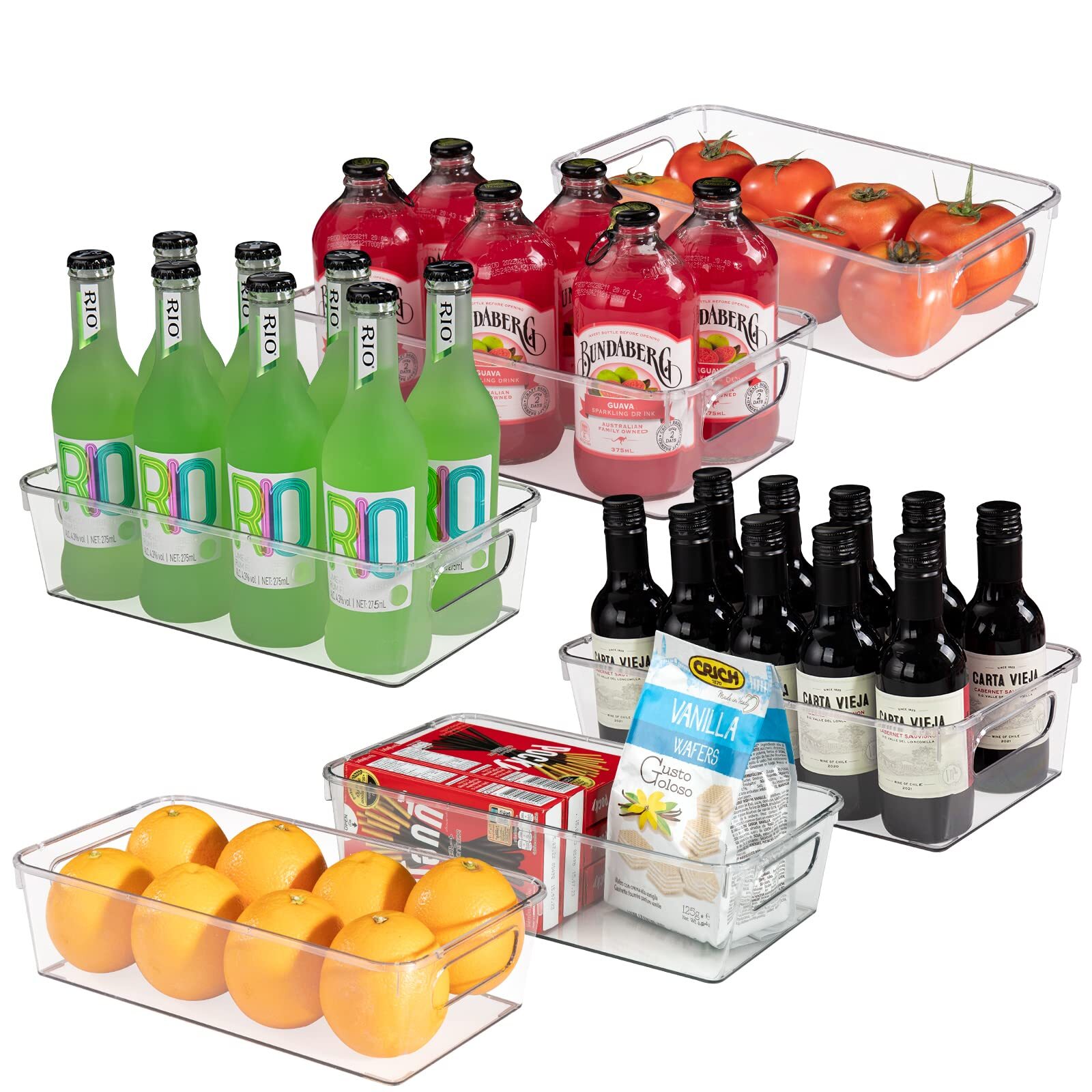 Yaseingoo 6-Pack Refrigerator Organizer Bins Set, Clear Fridge Organizer Bins –