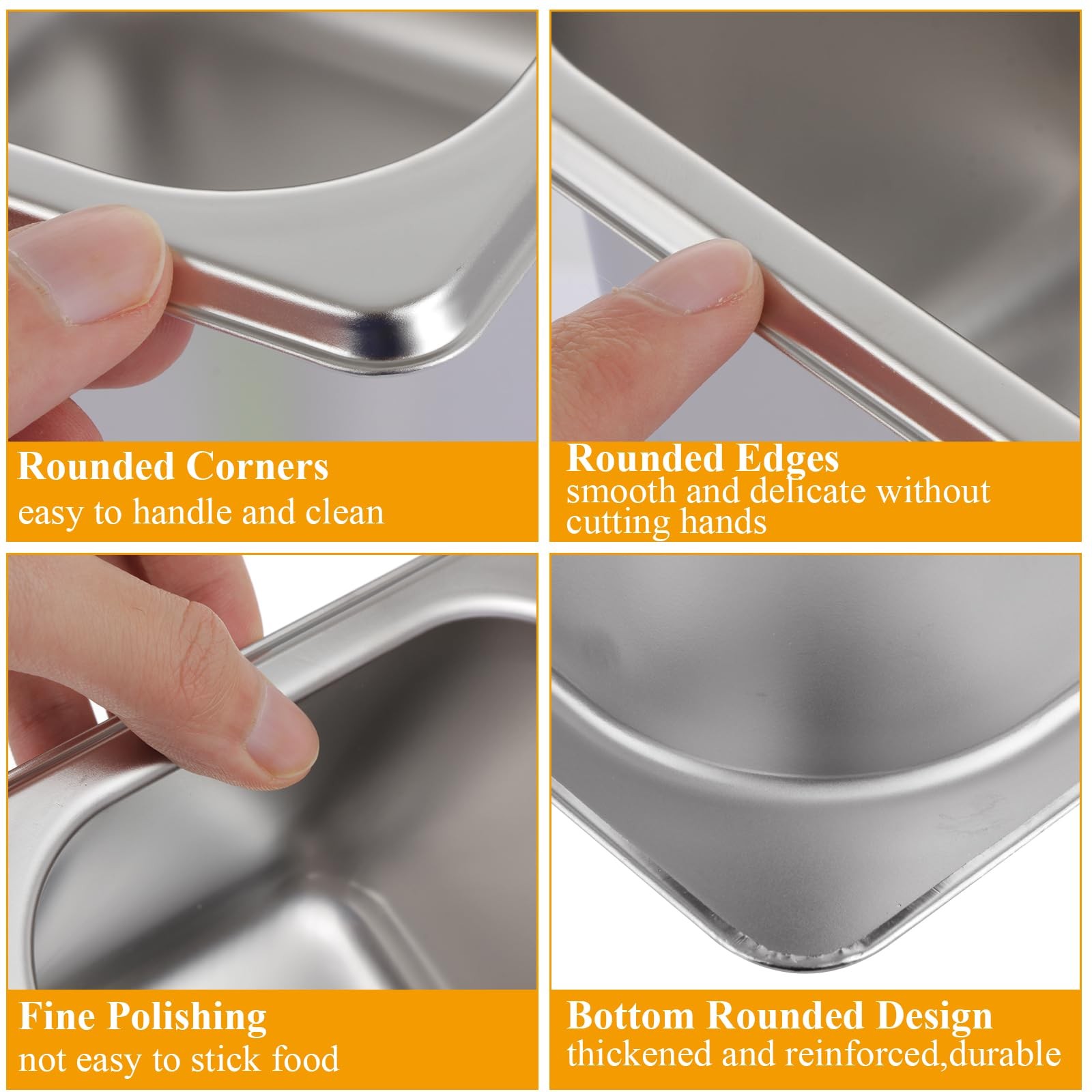 6 PCS Stainless Steel Hotel Pan 1/6 Size 4″ Deep Stainless Steel Steam Pan Co…